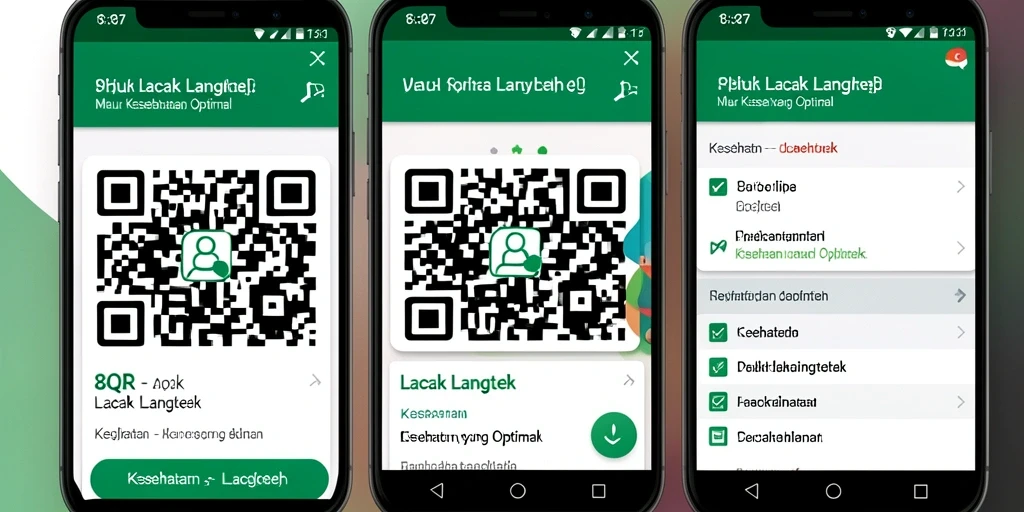 Antarmuka pengguna 8QR yang intuitif dan informatif untuk lacak langkah.