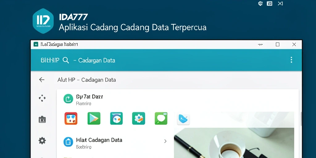 Antarmuka IDA777 yang sederhana untuk pencadangan data.