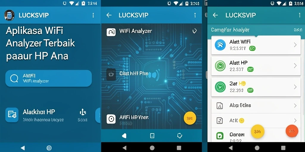Antarmuka LUCKSVIP menampilkan analisis sinyal WiFi secara jelas.