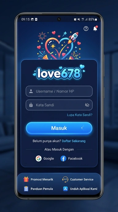 Tampilan halaman login love678